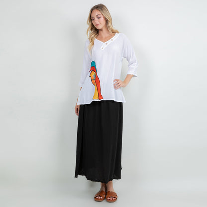 Lucia Applique Top 100% Cotton Gauze in 3 view 12 - Gauze Top
