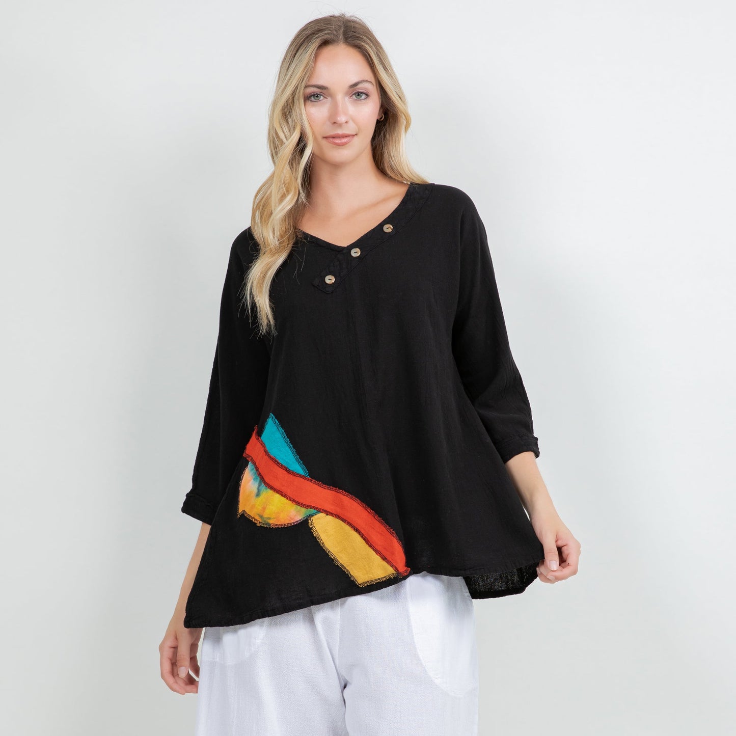 Lucia Applique Top 100% Cotton Gauze in 3 view 13 - Gauze Top