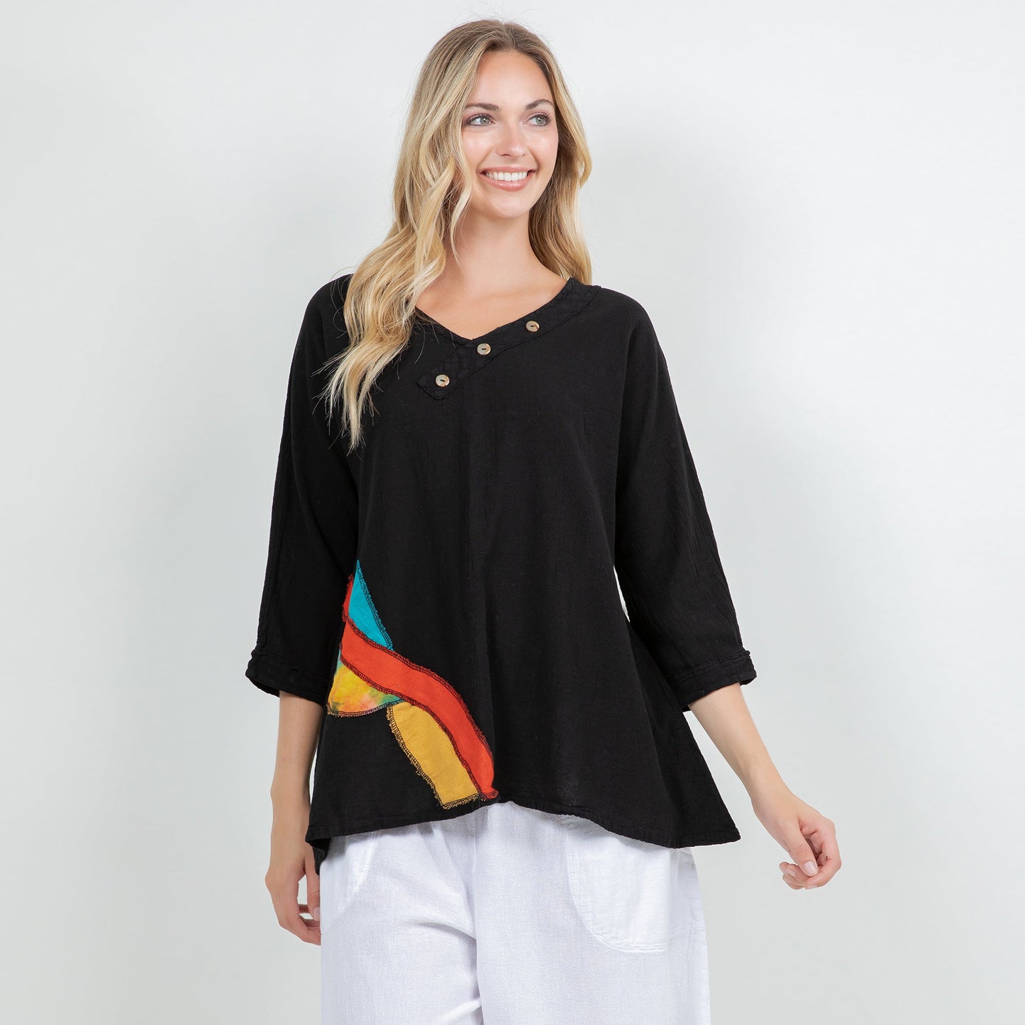 Lucia Applique Top 100% Cotton Gauze in 4 view 14 - Gauze Top
