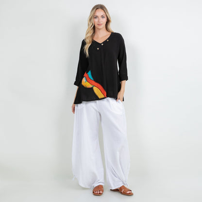 Lucia Applique Top 100% Cotton Gauze view 17 - Gauze Top