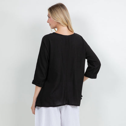 Lucia Applique Top 100% Cotton Gauze view 18 - Gauze Top