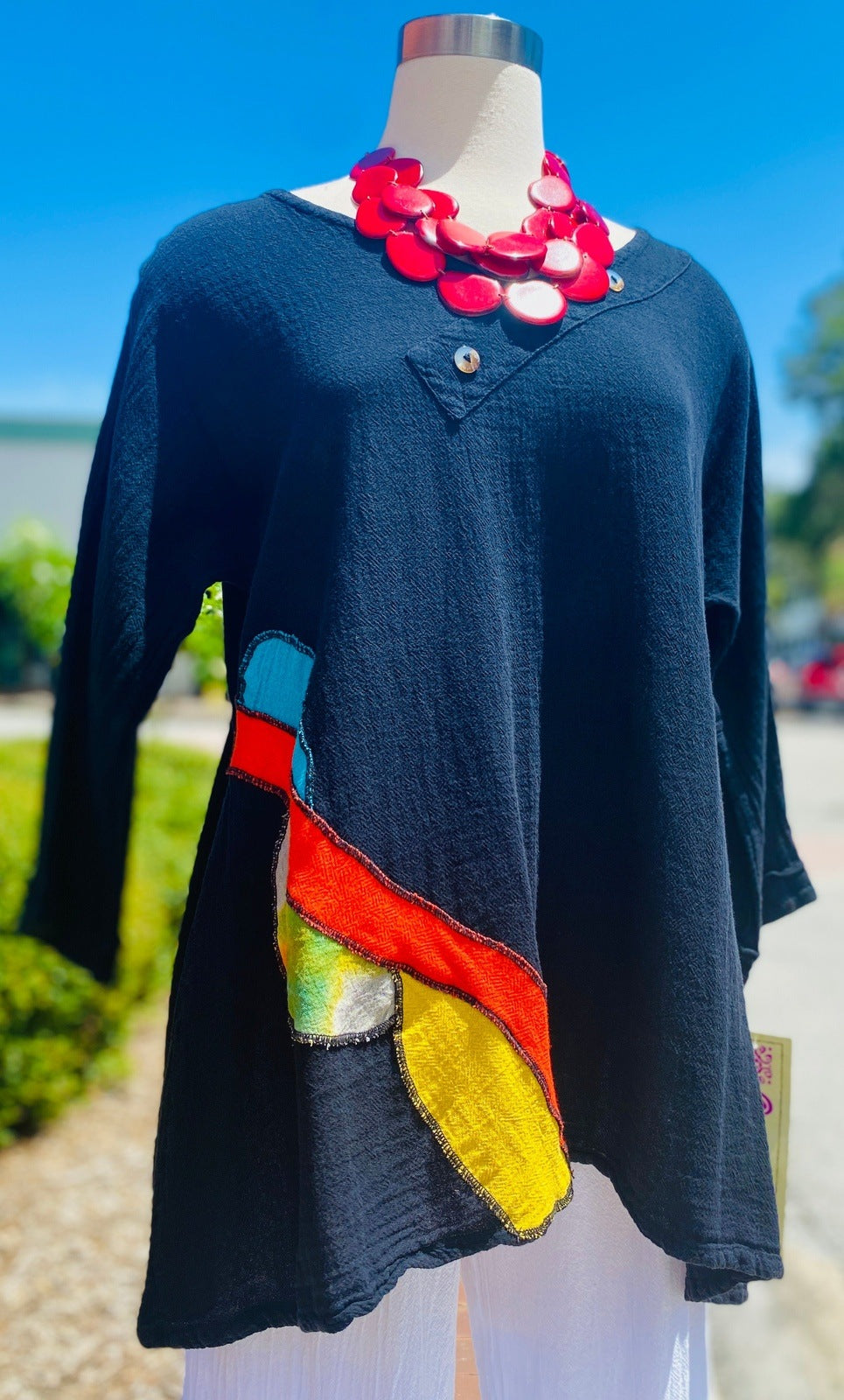 Lucia Applique Top 100% Cotton Gauze view 19 - Gauze Top