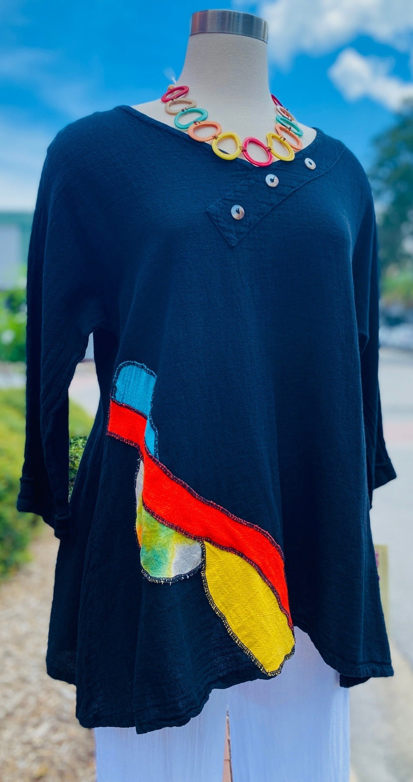 Lucia Applique Top 100% Cotton Gauze view 20 - Gauze Top