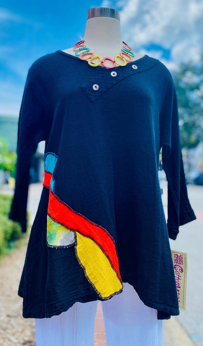 Lucia Applique Top 100% Cotton Gauze view 21 - Gauze Top