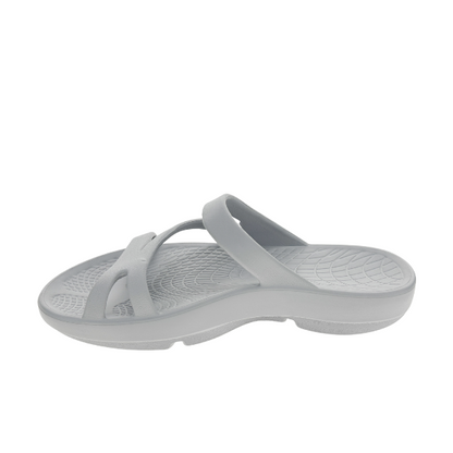 Lucky Feet Shoes Sovella Active Recovery Sandals Women's Pf Slide Light Grey in LIGHT GREY view 3 - Sovella Athletic Shoes