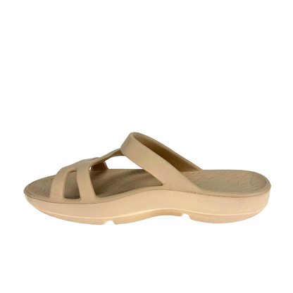 Lucky Feet Shoes Sovella Active Recovery Sandals Women's Pf Slide Beige in BEIGE view 3 - Sofibella Activewear