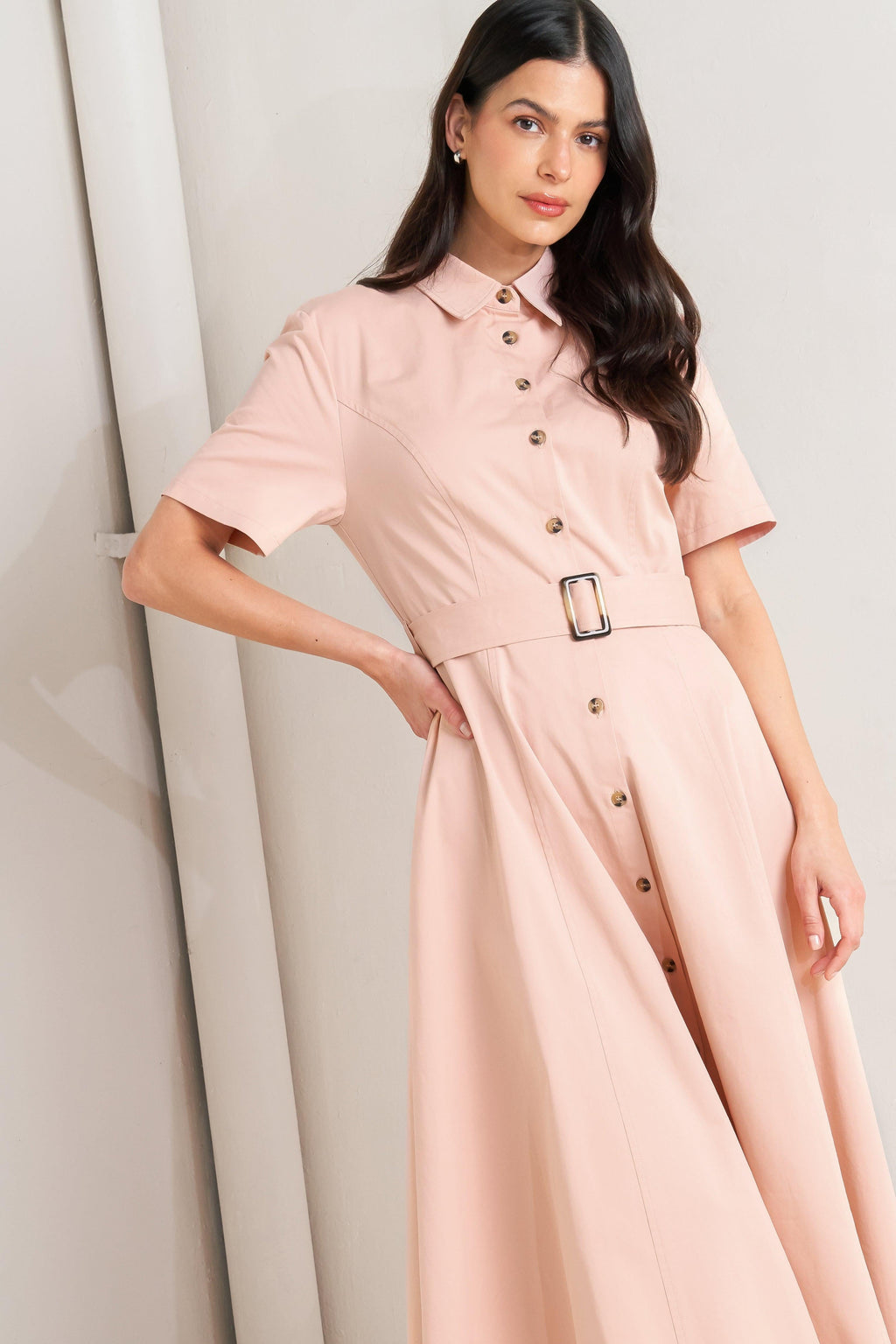 Lucky Me Woven Midi Dress BLUE view 18 (dress) - midi dress, woven midi dress - shop at us.meeeshop