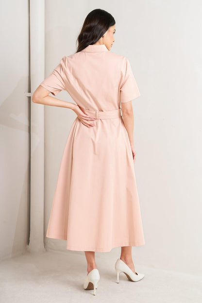 Lucky Me Woven Midi Dress in MOCHA view 21