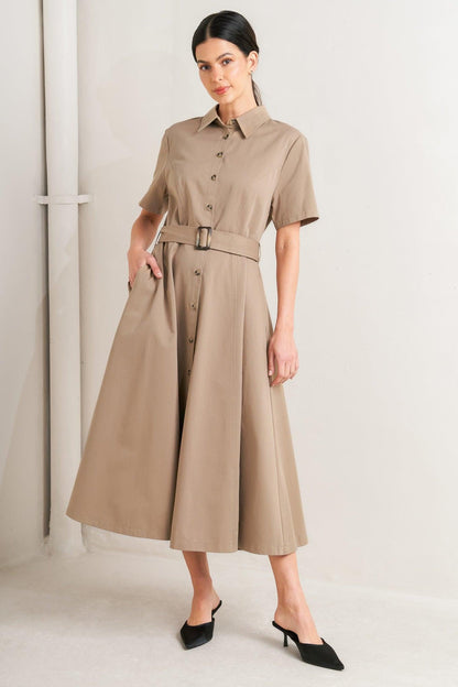 Lucky Me Woven Midi Dress in SOFT PINK view 29