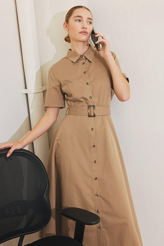 Lucky Me Woven Midi Dress in WHITE view 2