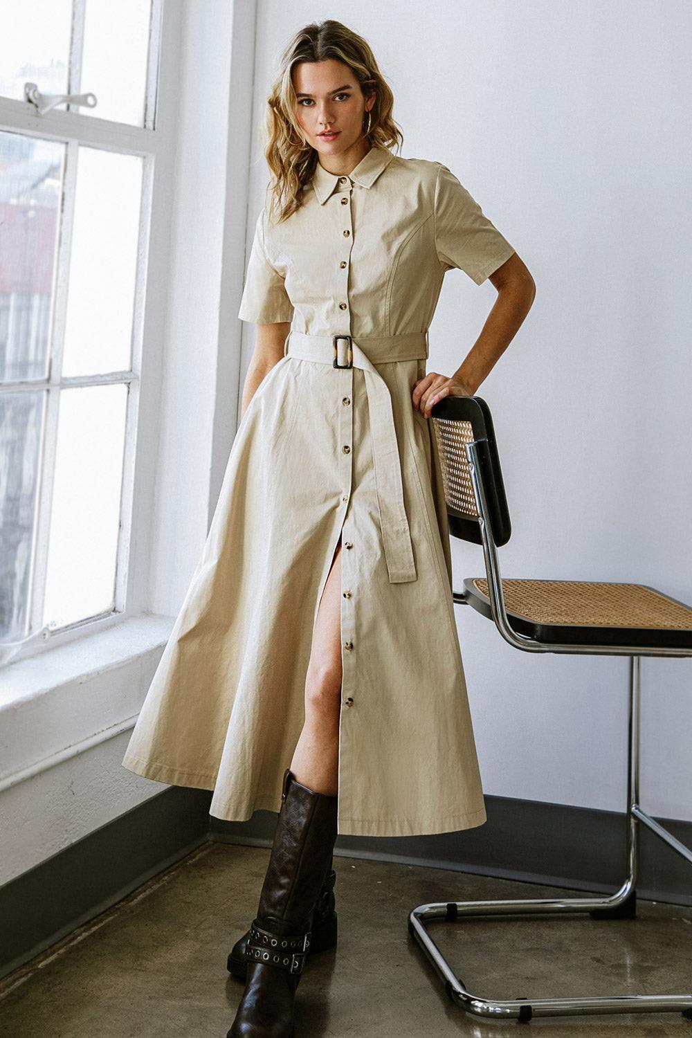 Lucky Me Woven Midi Dress in WHITE view 6