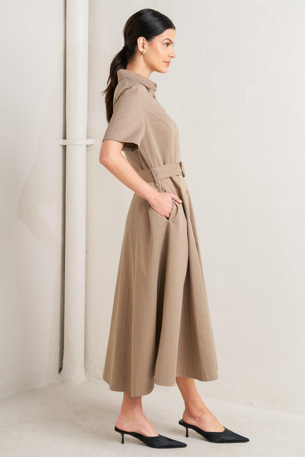 Lucky Me Woven Midi Dress SOFT PINK view 28 (dress) - midi dress, woven midi dress - shop at us.meeeshop