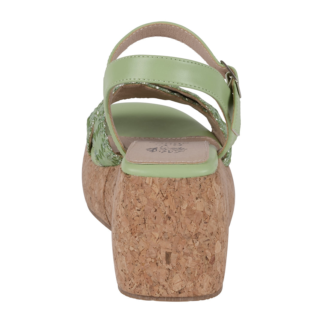 Lucy Green Cross Strap Slingback Platform Sandals Green view 2 (bag) - platform sandals, slingback plat - shop at us.meeeshop