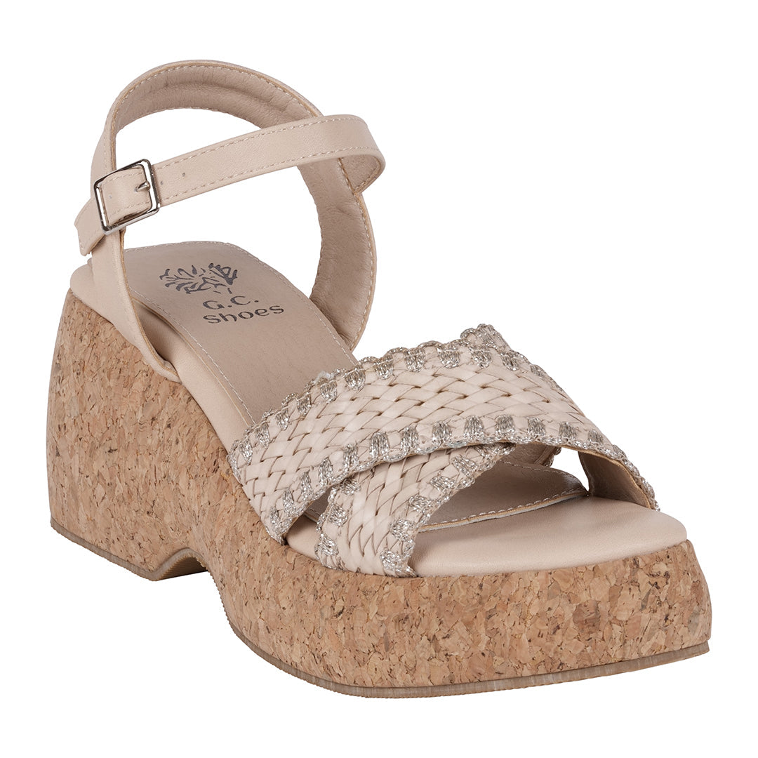 Lucy Natural Cross Strap Slingback Platform Sandals Natural (bag) - platform sandals, slingback platfor - shop at us.meeeshop