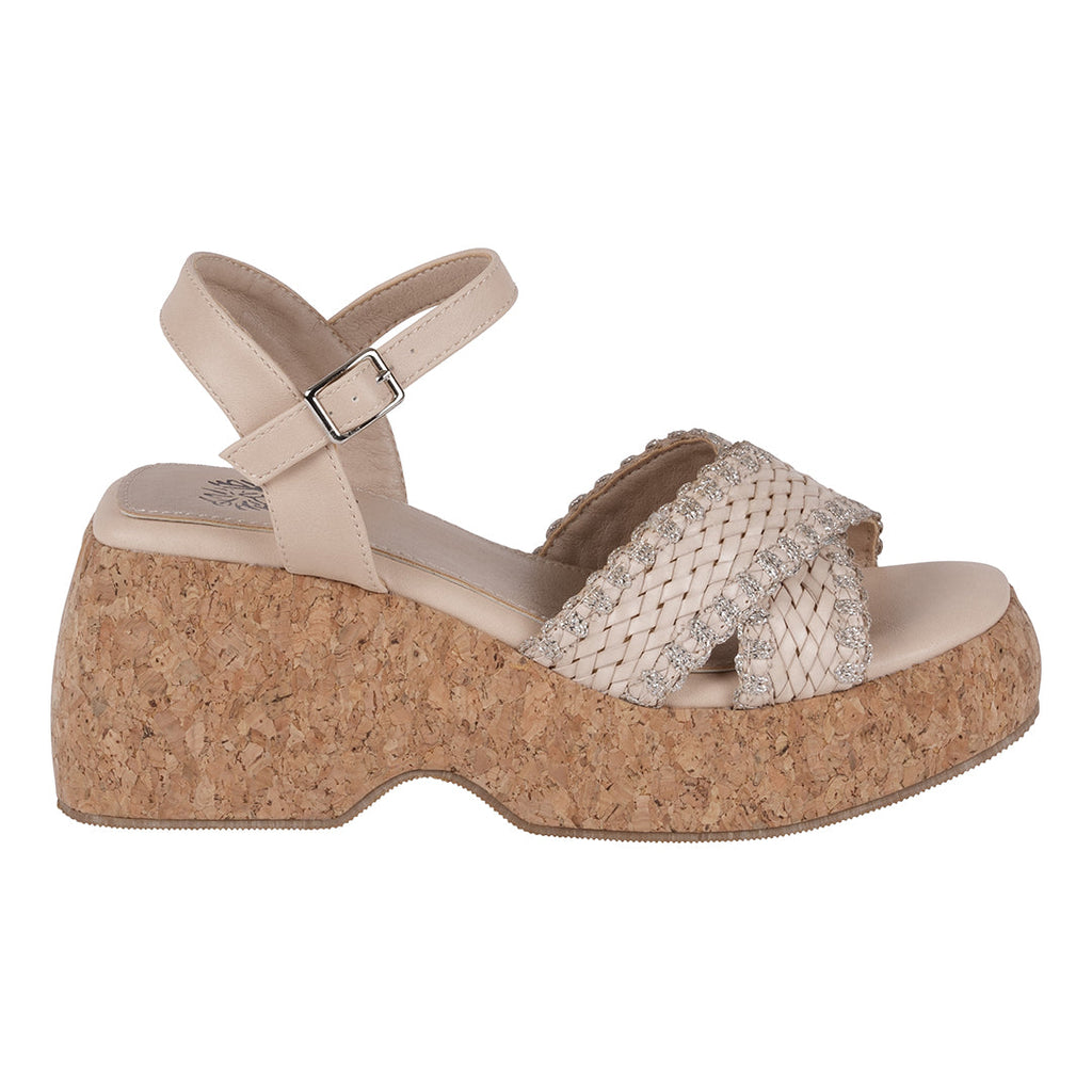Lucy Natural Cross Strap Slingback Platform Sandals Natural view 4 (bag) - platform sandals, slingback  - shop at us.meeeshop
