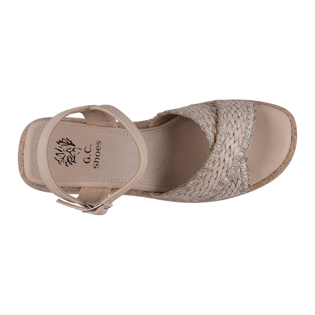 Lucy Natural Cross Strap Slingback Platform Sandals Natural view 5 (bag) - platform sandals, slingback  - shop at us.meeeshop