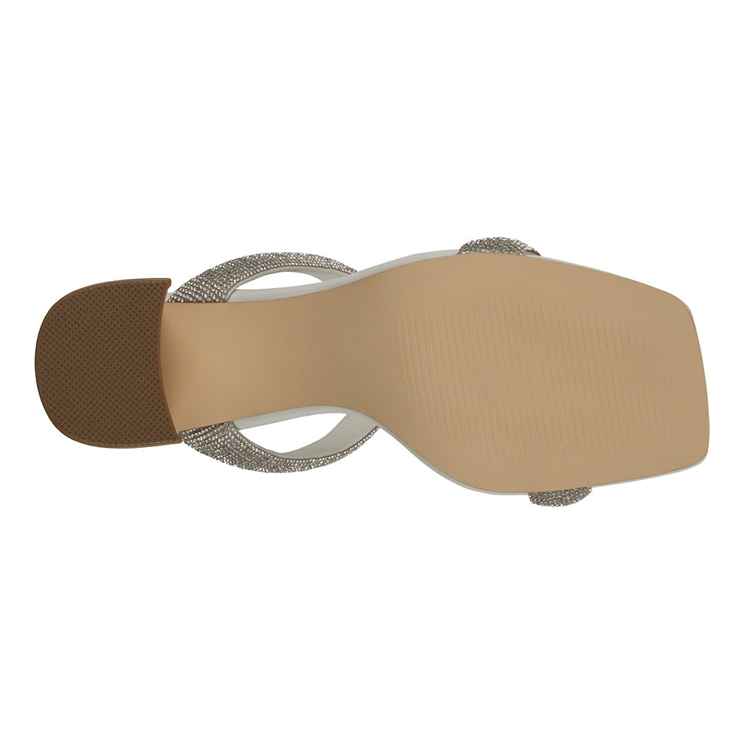 Luella White Embellished Double Band Heeled Sandals White view 3 (shoe) - luella white shoes, foschini  - shop at us.meeeshop