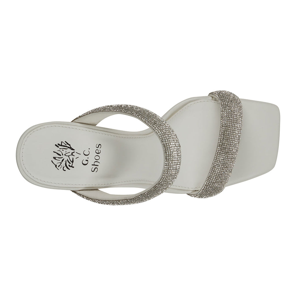 Luella White Embellished Double Band Heeled Sandals White view 5 (shoe) - luella white shoes, foschini  - shop at us.meeeshop