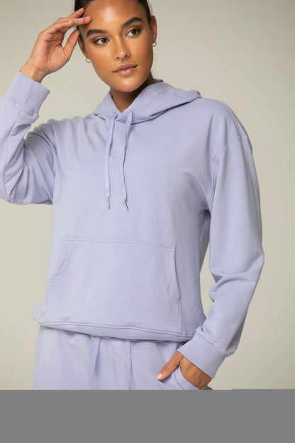 Luna Relaxed Fit Hoodie for Women – Soft Cotton Blend Athleisure Sweatshirt with Kangaroo Pocket in SAGE GREEN (top)