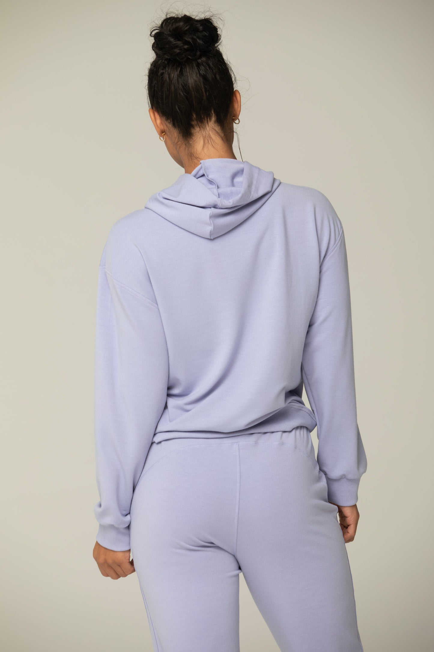Luna Relaxed Fit Hoodie for Women – Soft Cotton Blend Athleisure Sweatshirt with Kangaroo Pocket in SAGE GREEN view 2