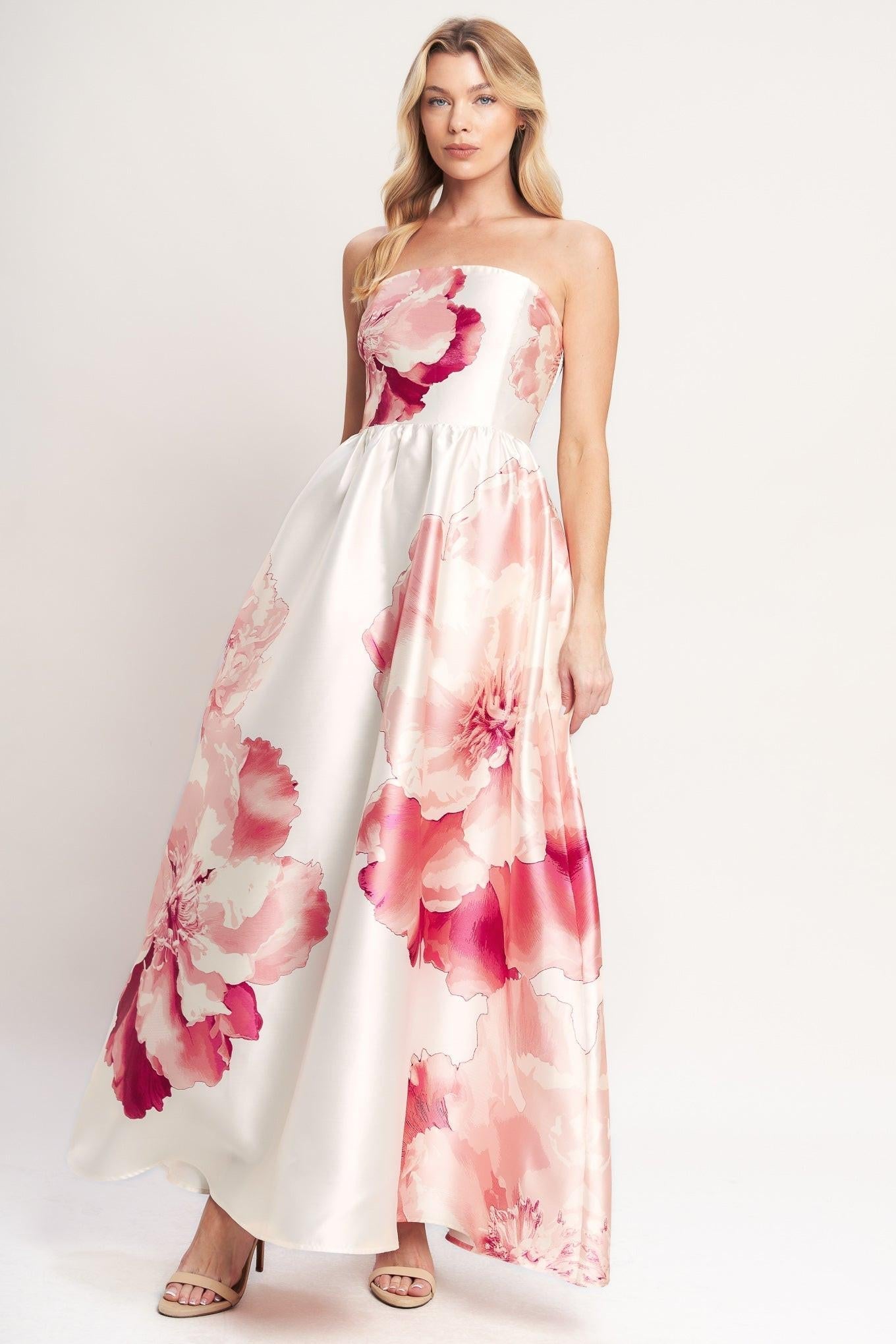Luxe Peony Woven Maxi Dress view 10 (dress) - maxi dress, woven maxi dress - shop at us.meeeshop