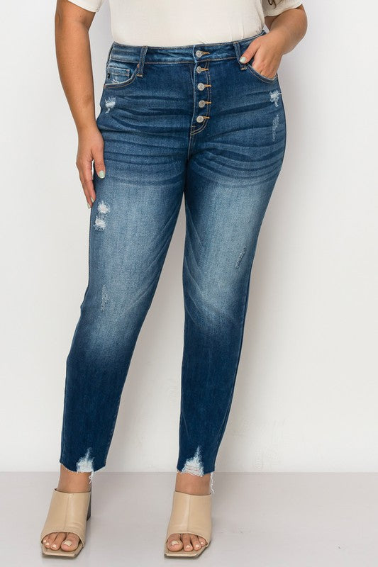 Lyla plus High Rise Skinny Jeans in P-18 view 2 - High-Waisted (bottom)