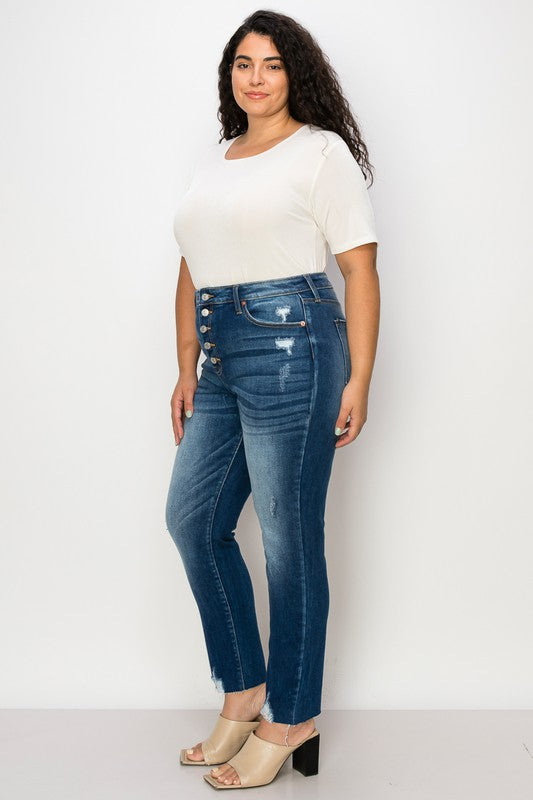 Lyla plus High Rise Skinny Jeans view 5 - High-Waisted (bottom)