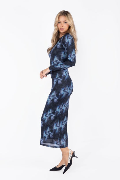 Lyra Dress (blue) in L view 4 - Lyra Blue Gown