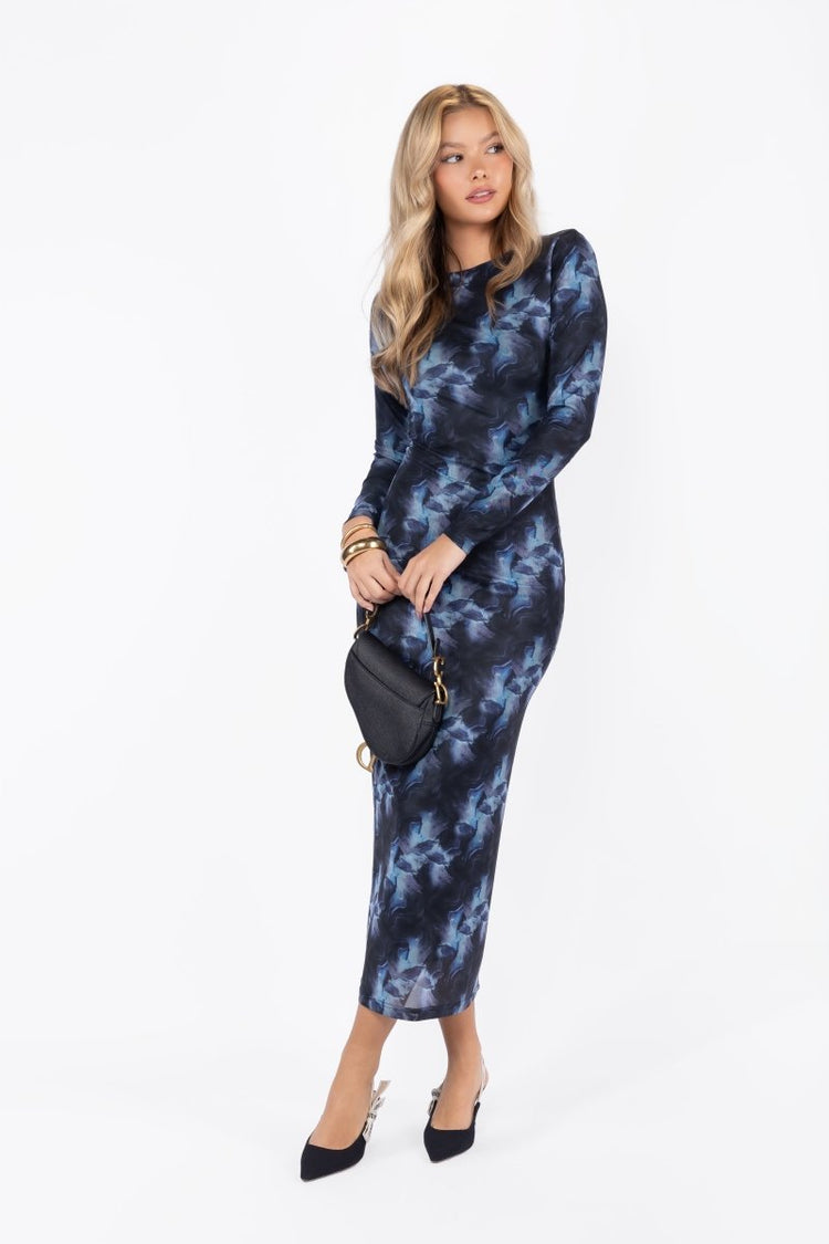 Lyra Dress (blue) XS (dress) - lyra blue gown, lyra blue tiered dress, lyra blue corset dress - shop at us.meeeshop