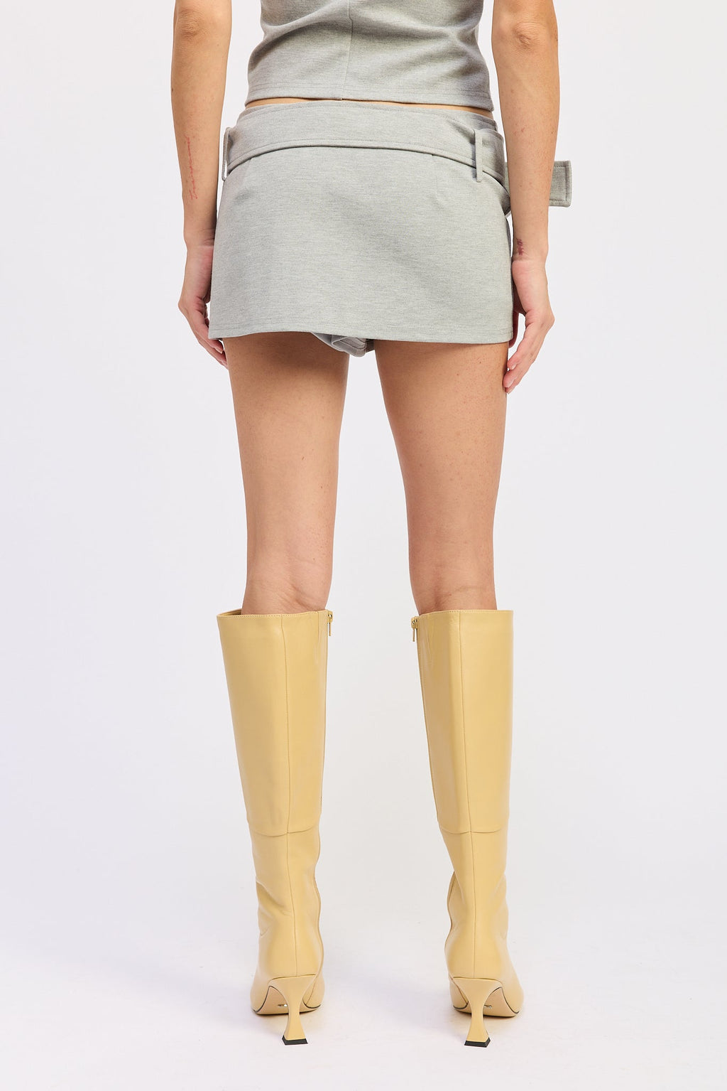 Lyra Mini Skirt Heather Gray view 3 (skirt) - lyra mini dress, lyra mini dress white, lyra mini dress s - shop at us.meeeshop