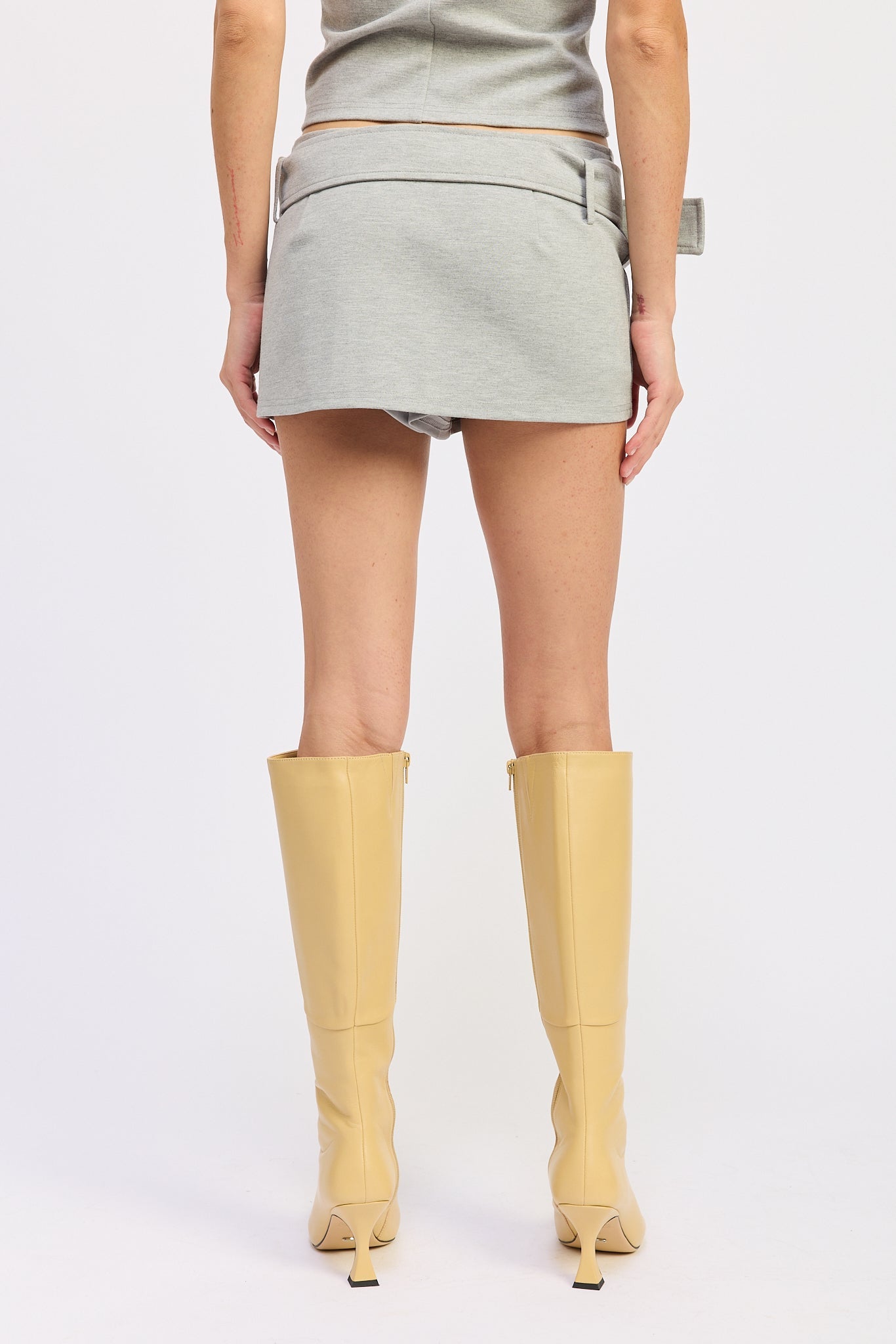 Lyra Mini Skirt in Heather Gray view 3 - Lyra Mini Dress