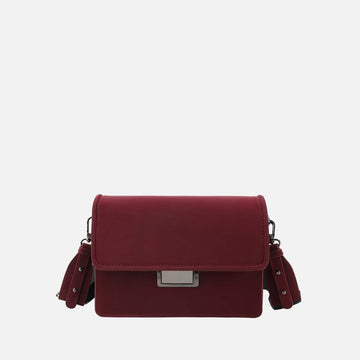 Lysandra Shoulder Bag in Burgundy view 2 - Lys Shoulder Bag