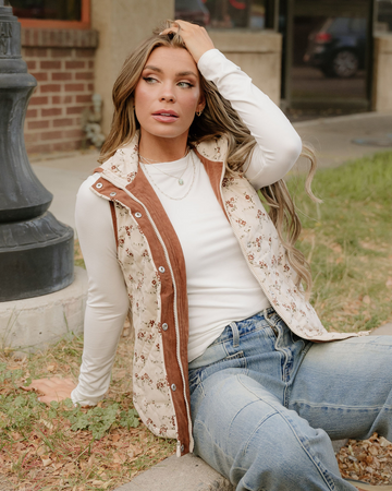 Mabel Quilted Concealed Button Vest in M view 2 - Mabel Quilted Jacket (layer)