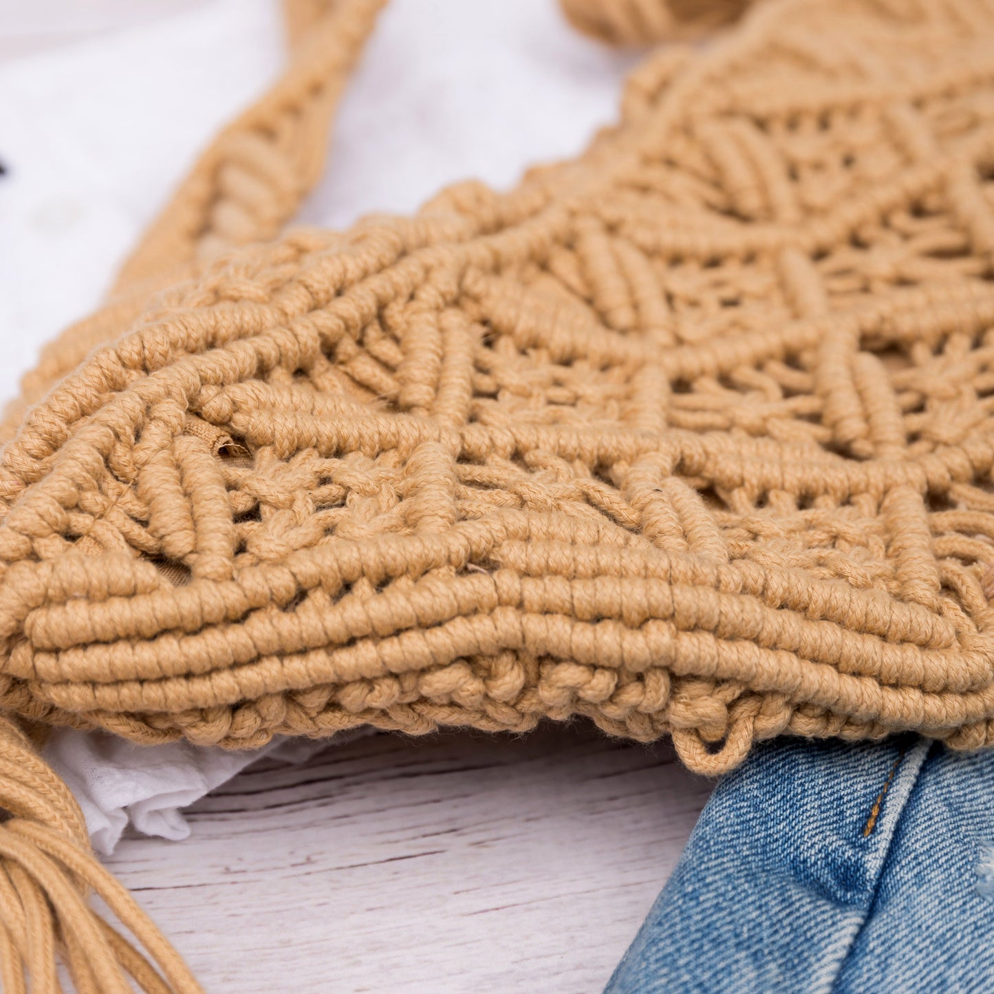 Macrame Sling Bag view 7 - Macrame Sling Bag Price