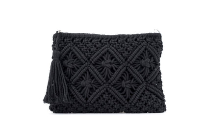 Macrame Tassel Clutch view 5 - Macrame Tassel Bag