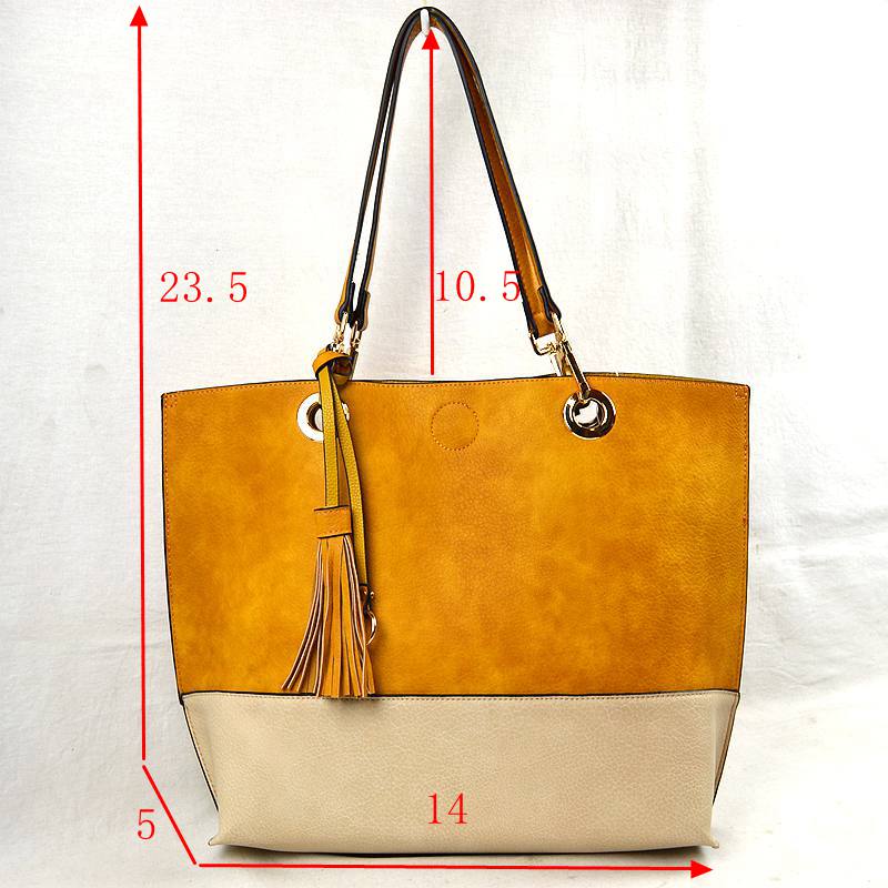 Madeline Love 2 N1 Vegan Tote Handbag Pouch Faux Leather Tote Bag in White view 7 - Bag Tote