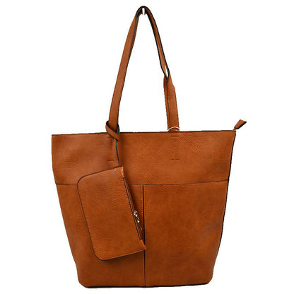 Madeline Love 3 in 1 Large Soft Faux Leather Womens Tote Handbags in Orange view 13 - Handbags Tote