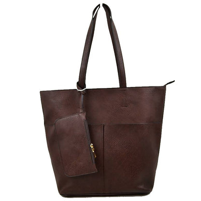 Madeline Love 3 in 1 Large Soft Faux Leather Womens Tote Handbags in Dark Grey view 19 - Handbags Tote