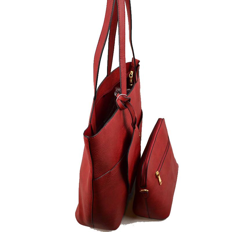 Madeline Love 3 in 1 Large Soft Faux Leather Womens Tote Handbags in Brown view 5 - Handbags Tote