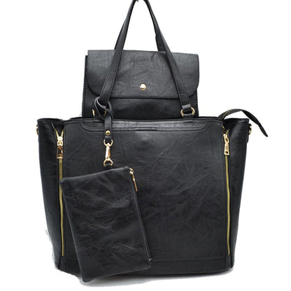 Madeline Love 3 in 1 Side Zipper Women's Tote Handbag Set view 19 - Women'S Zipper Tote Handbags (one-piece)