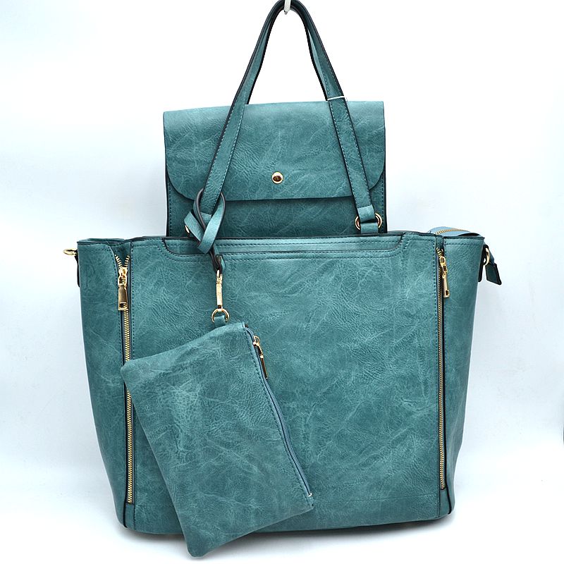 Madeline Love 3 in 1 Side Zipper Women's Tote Handbag Set view 24 - Women'S Zipper Tote Handbags (one-piece)