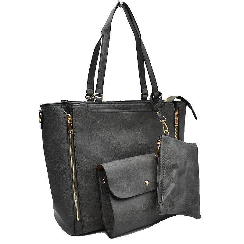 Madeline Love 3 in 1 Side Zipper Women's Tote Handbag Set view 49 - Women'S Zipper Tote Handbags (one-piece)