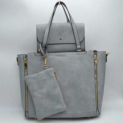 Madeline Love 3 in 1 Side Zipper Women's Tote Handbag Set view 54 - Women'S Zipper Tote Handbags (one-piece)