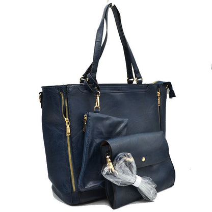 Madeline Love 3 in 1 Side Zipper Women's Tote Handbag Set view 59 - Women'S Zipper Tote Handbags (one-piece)