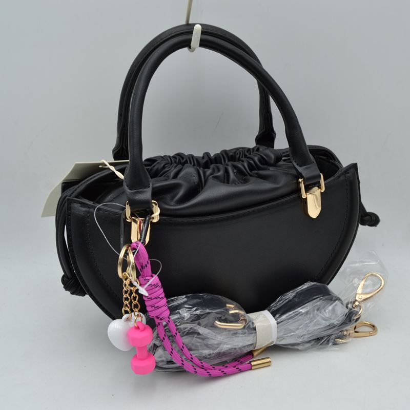 Madeline Love Curved Top Handle Handbag with Drawstring Inner Pouch in Pink view 6 - Madelyn Top Love The Label
