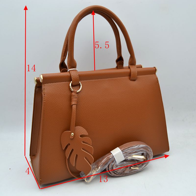 Madeline Love Elegant Tote Handbag with Detachable Shoulder Strap & Round Charm Keychain view 6 - Roun Tote