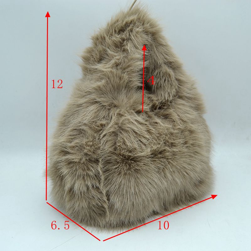Madeline Love Fluffy Shaggy Plush Handbag with Integrated Top Handle view 14 - Handle Handbag