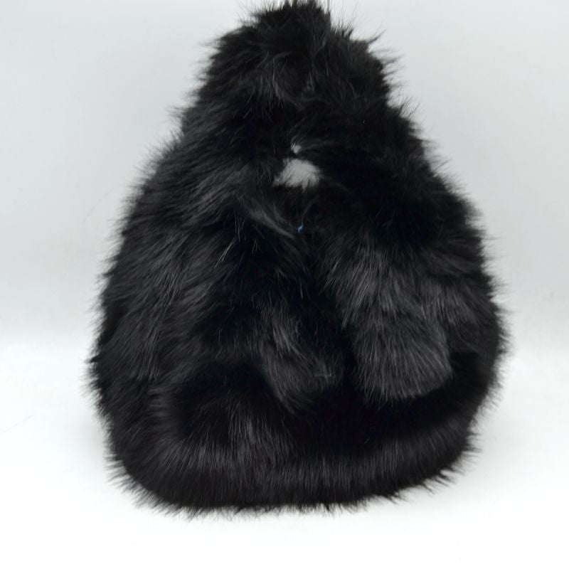 Madeline Love Fluffy Shaggy Plush Handbag with Integrated Top Handle in Clear White view 5 - Handle Handbag