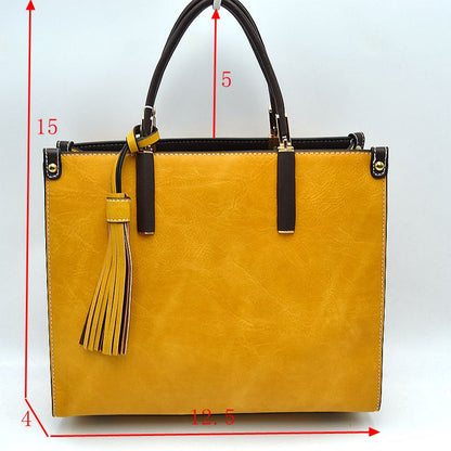 Madeline Love Large Shoulder Vegan Leather Tassel Handbag for Women in Blue view 2 - Women Handbag