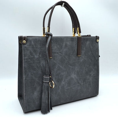 Madeline Love Large Shoulder Vegan Leather Tassel Handbag for Women view 26 - Women Handbag